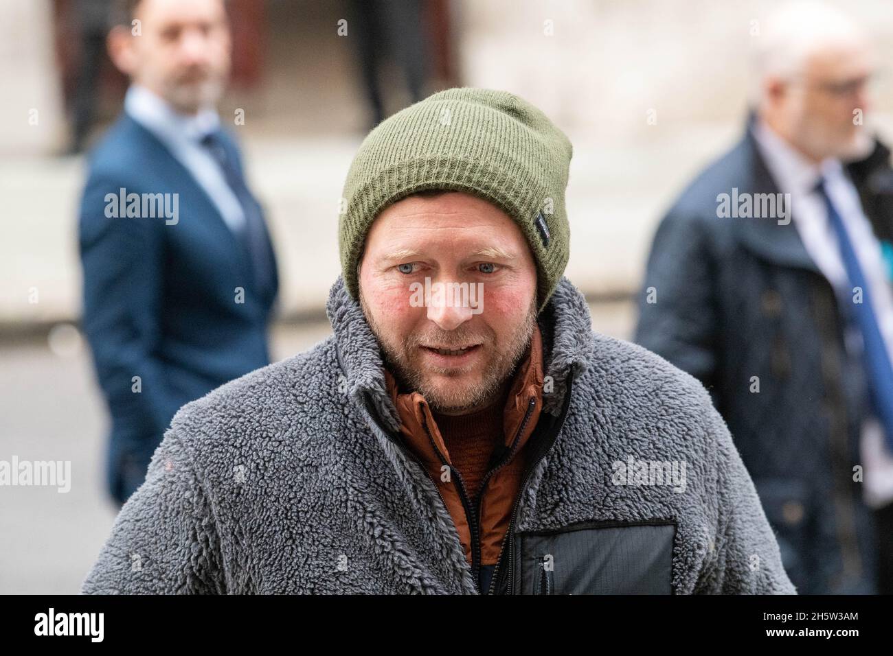 London, UK. 11th Nov, 2021. Richard Ratcliffe talks to the media following his meeting at the Foreign Commonwealth and development office in Whitehall London UK, Credit: Ian Davidson/Alamy Live News Stock Photo
