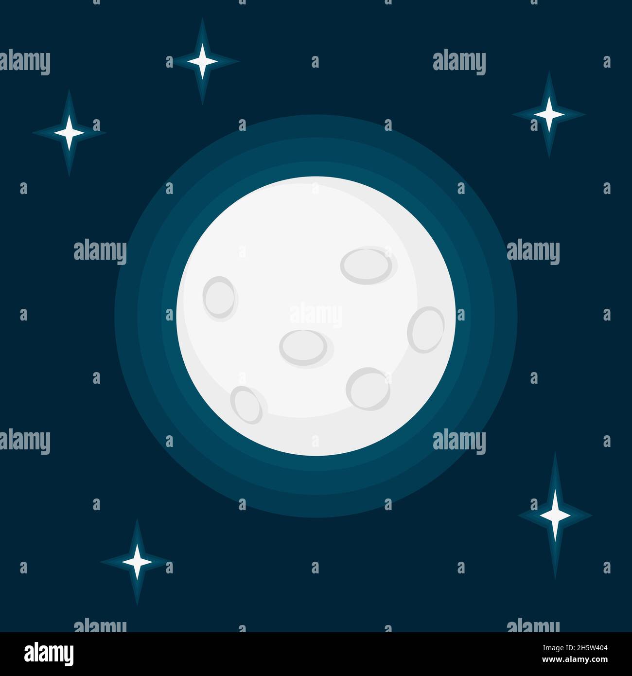 night sky moon and stars in flat style Stock Vector Image & Art - Alamy