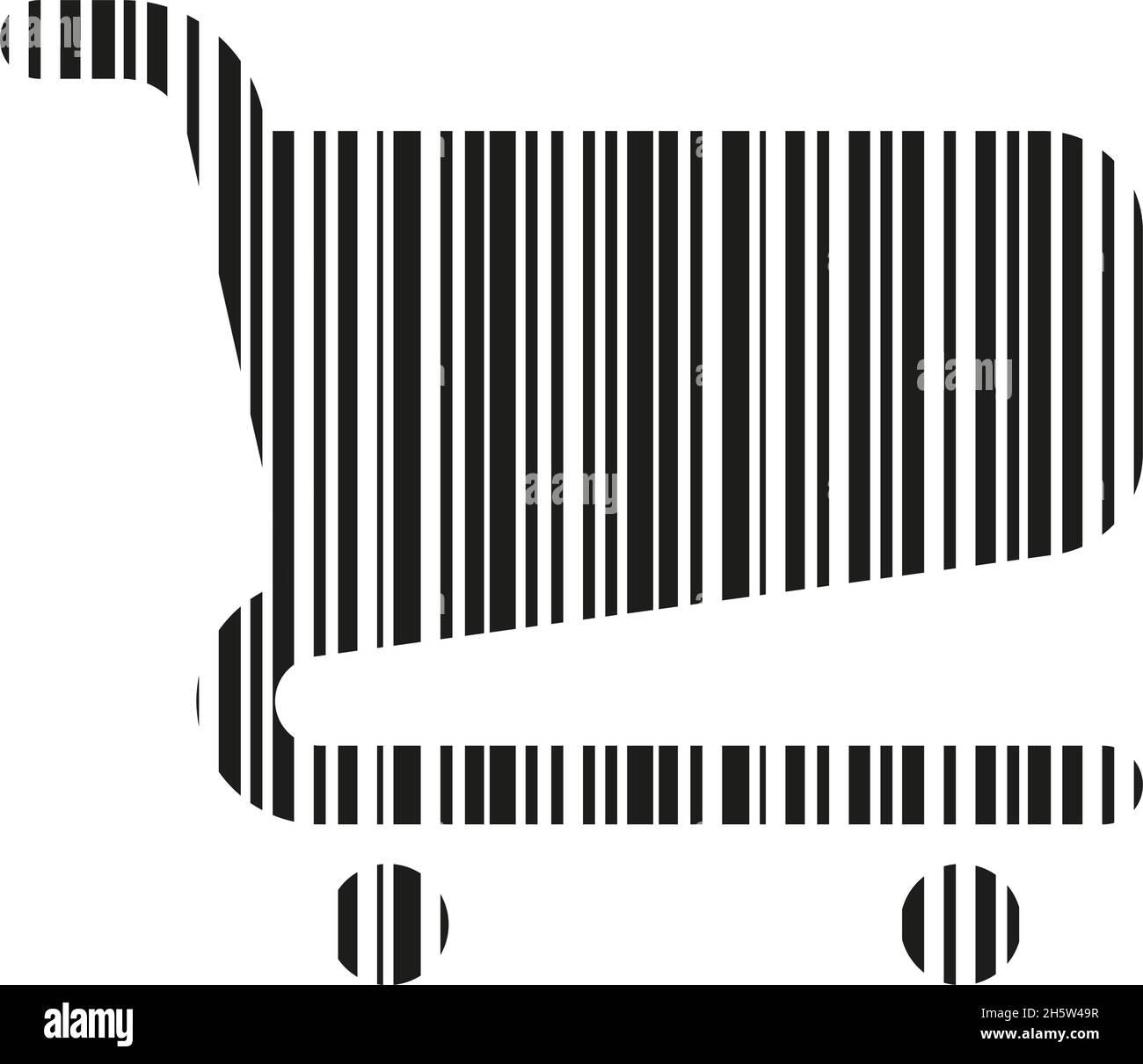 shopping, barcode on trolley on white background, vector Stock Vector ...