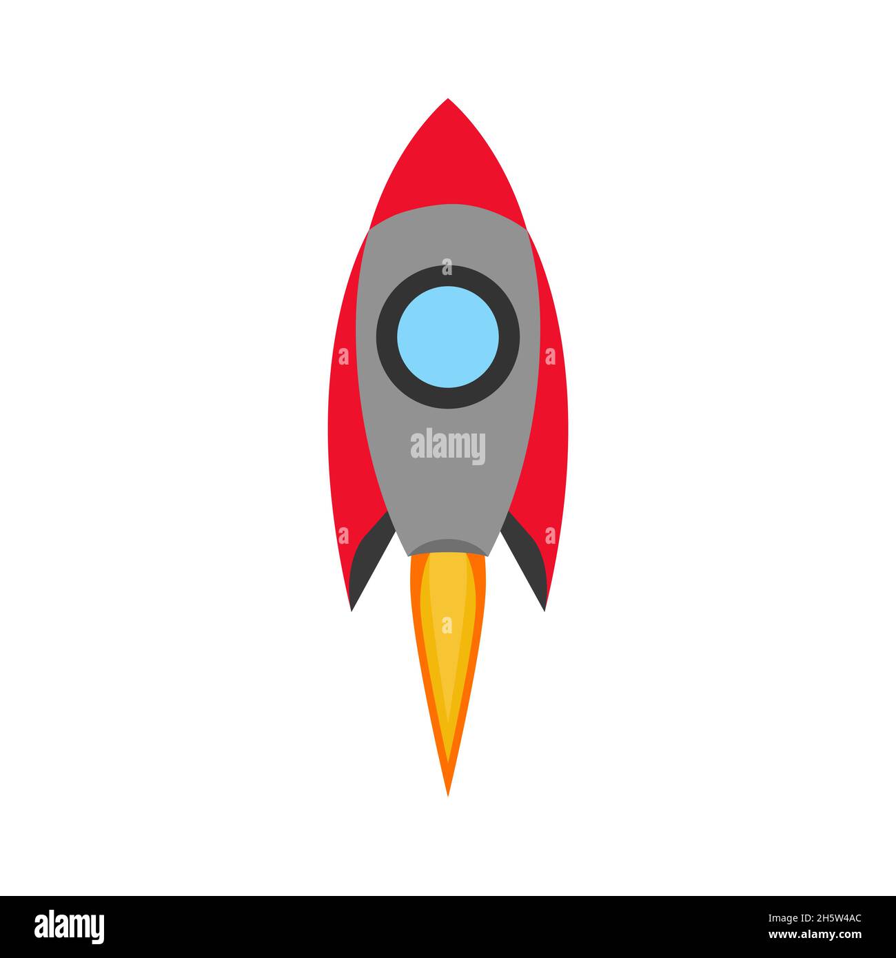 Cartoon rocket illustration. Take off isolated space ship , retro simple  icon. Spaceship vector Stock Vector Image & Art - Alamy
