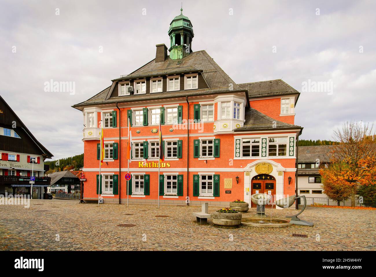Town Hall (Rathaus) in Lenzkirch, Baden-Württemberg, Germany. Stock Photo