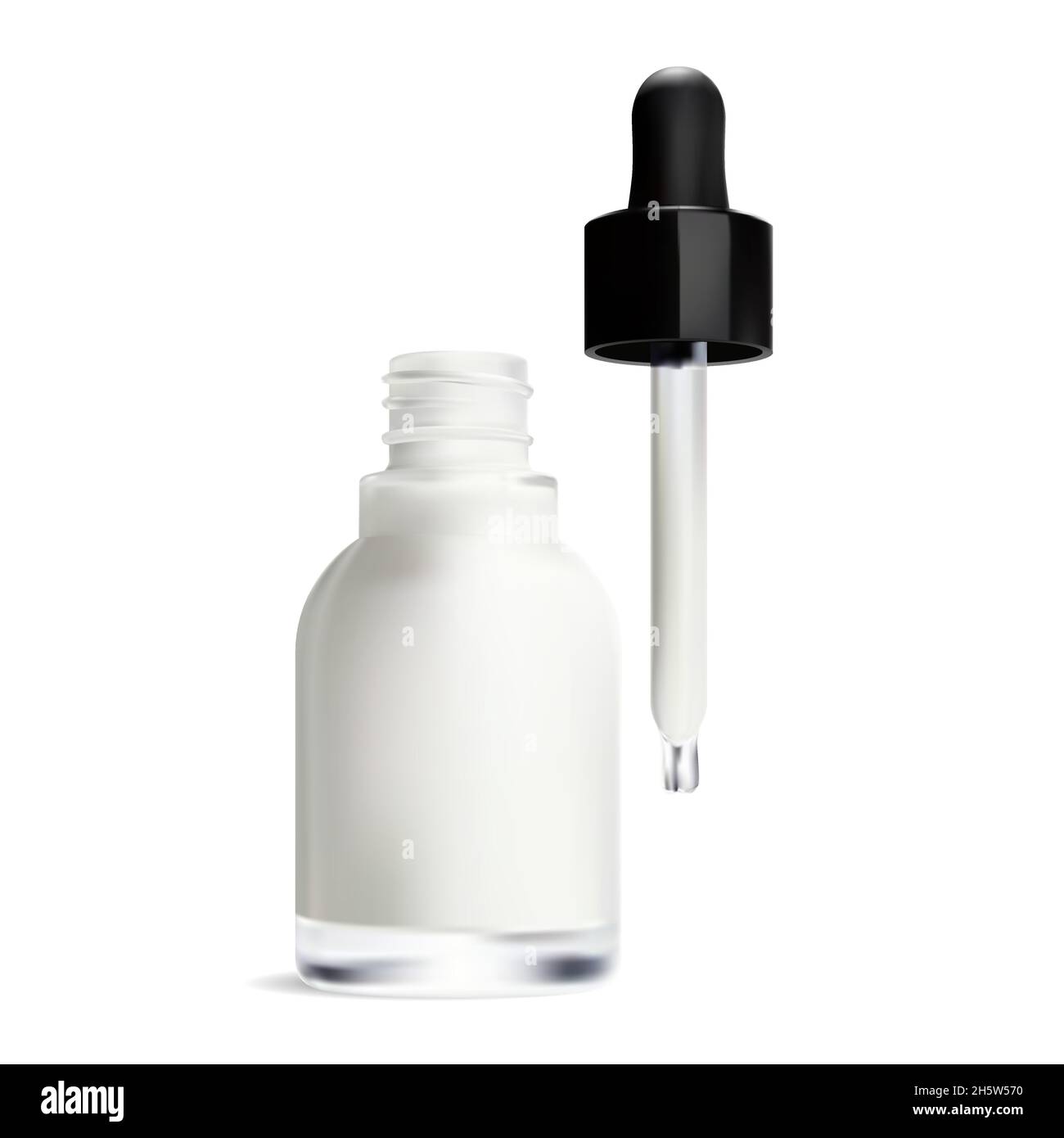 Serum dropper bottle with pipette. Skin moisture cosmetic container