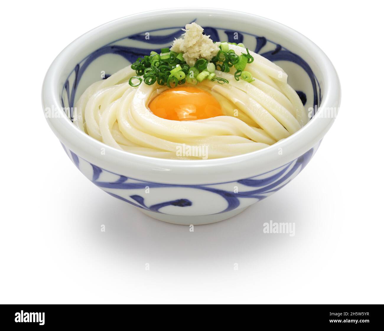 Kamatama Udon, hot udon noodles with raw egg and soy sauce. Japanese