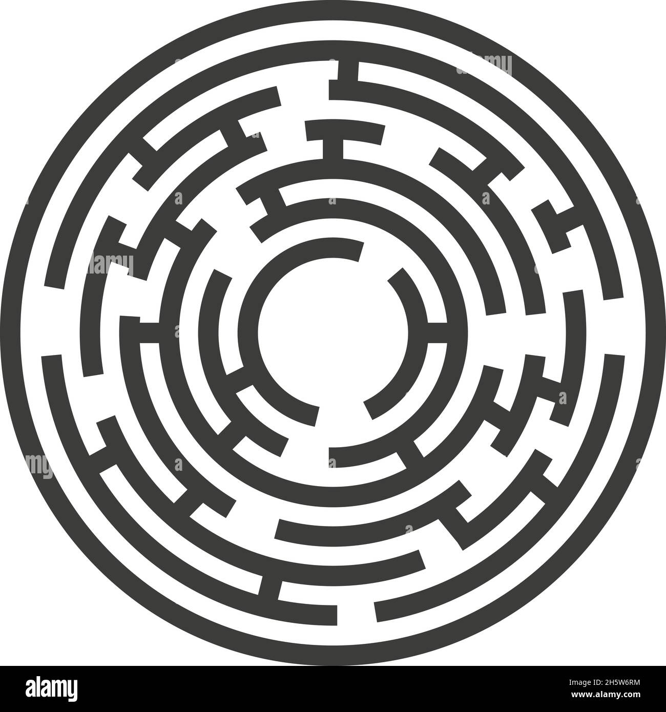 icon circle maze on white background, vector illustration Stock Vector