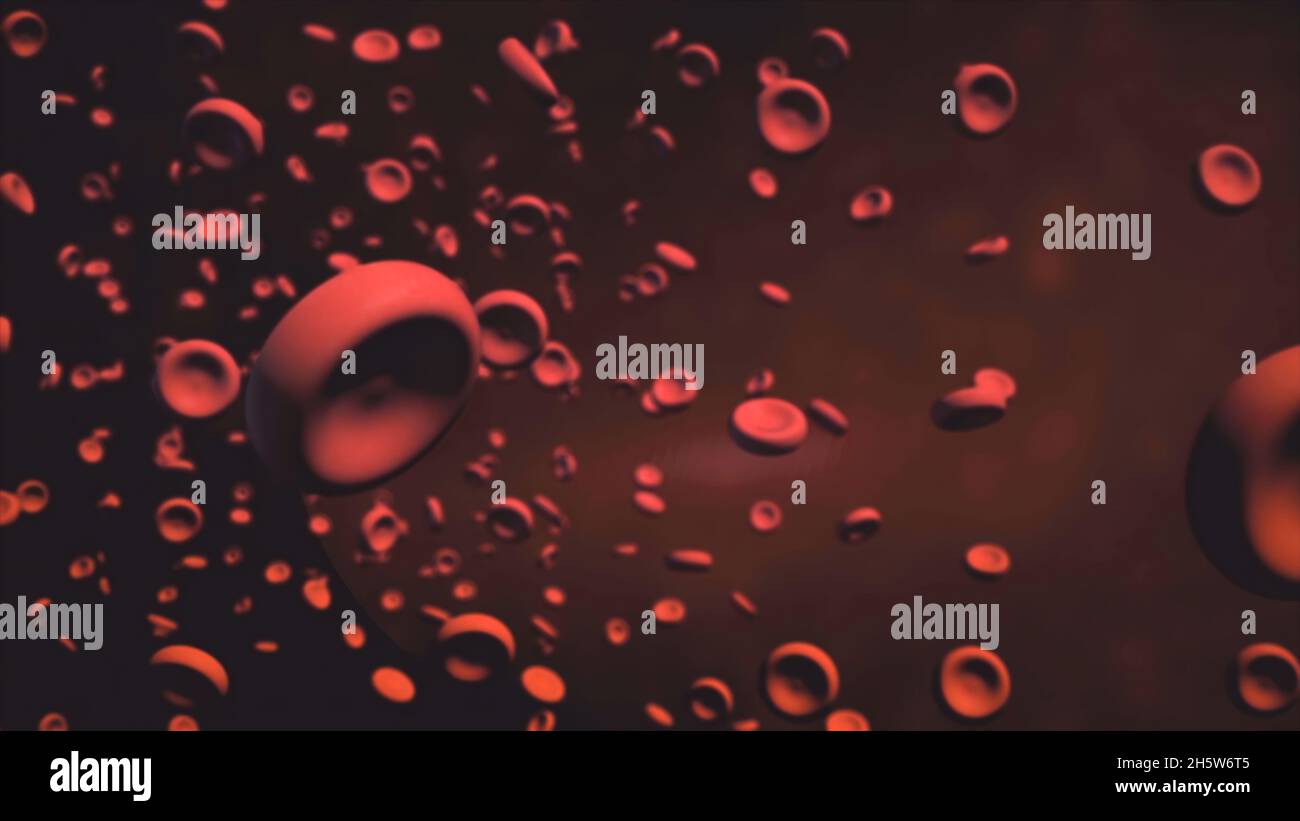 Red blood cells, 3D render background. Blood cells Stock Photo - Alamy