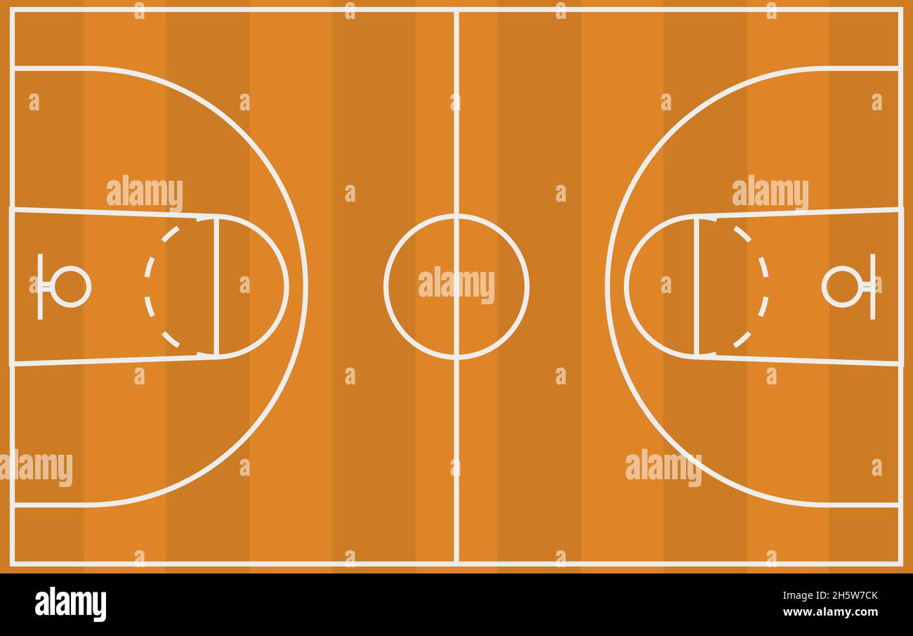 basketball field diagram in flat style, vector illustration Stock Vector