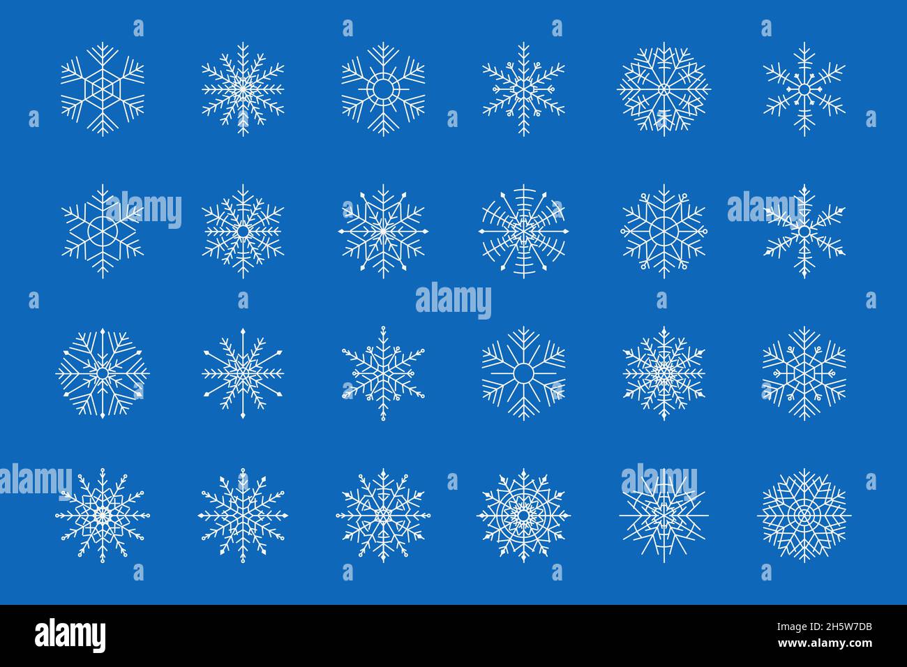 set of snowflakes in flat style, vector illustration Stock Vector Image ...