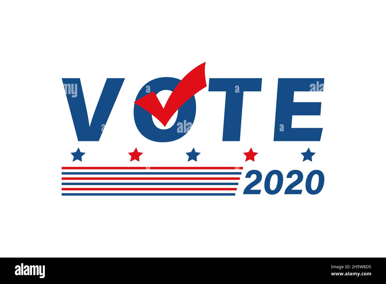 Vote 2020 in USA political poster. Flat patriotic colors banner with