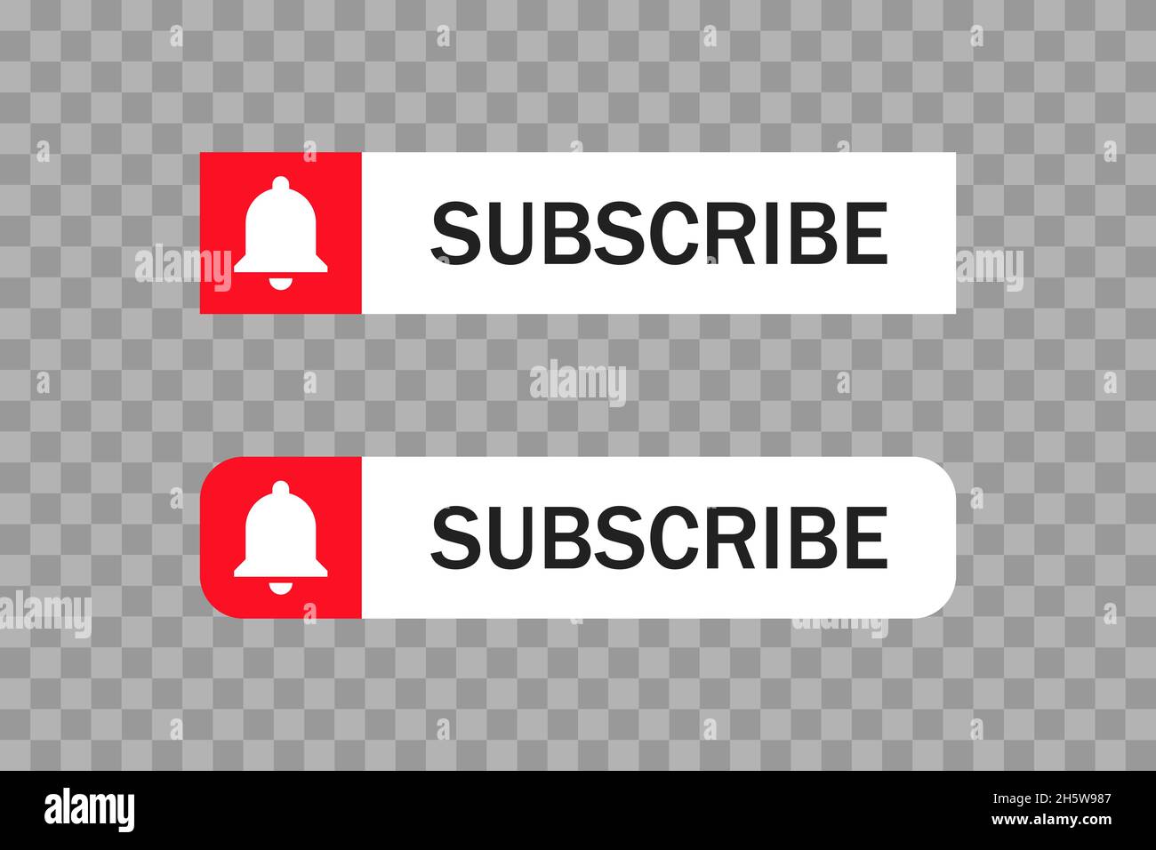 Subscribe button on transparent background in flat style. Social media ...