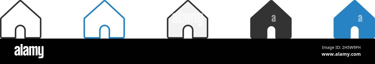 Home icon set on a transparent background. Vector button illustration ...