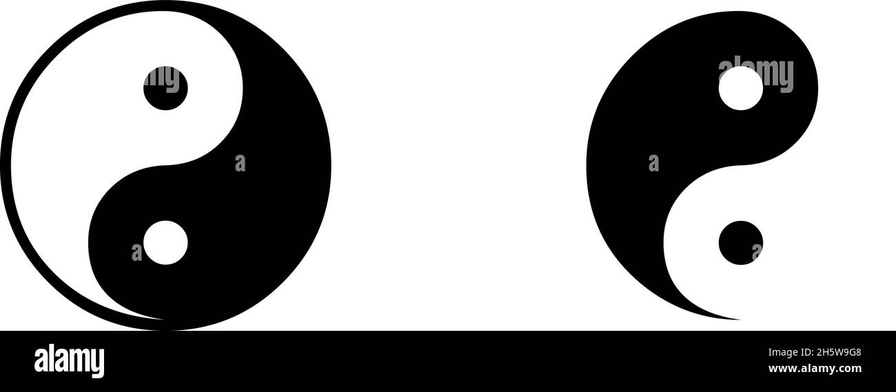 Yin Yang icons on white background. Isolated vector illustration flat ...