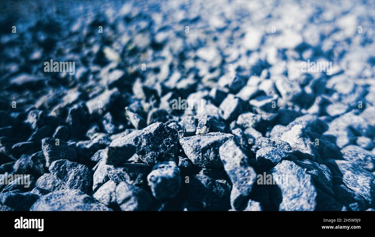 Close-up of black coal at plant. Stock footage. Black stones fall on ...