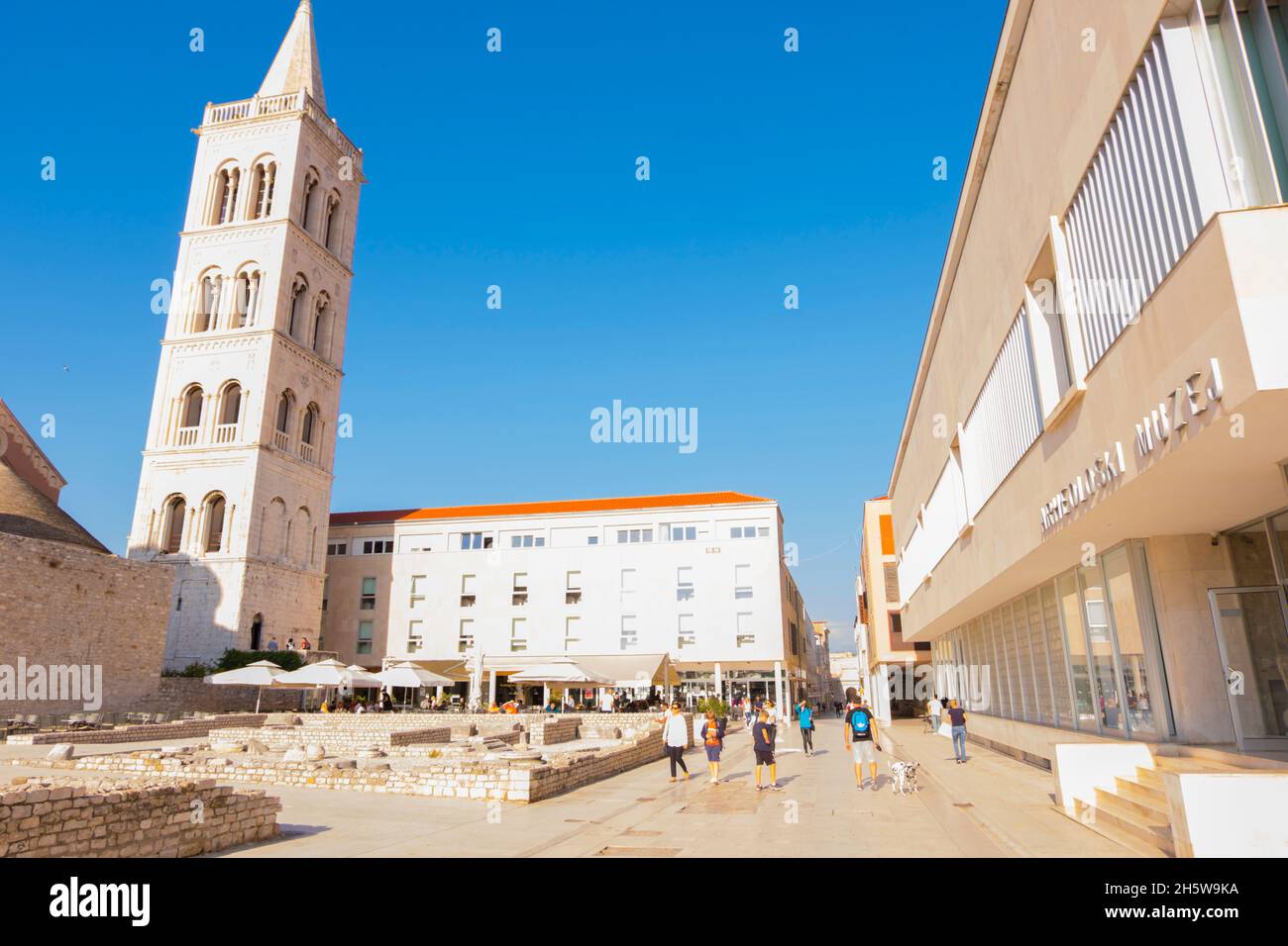 Zeleni trg, Forum, old town, Zadar, Croatia Stock Photo