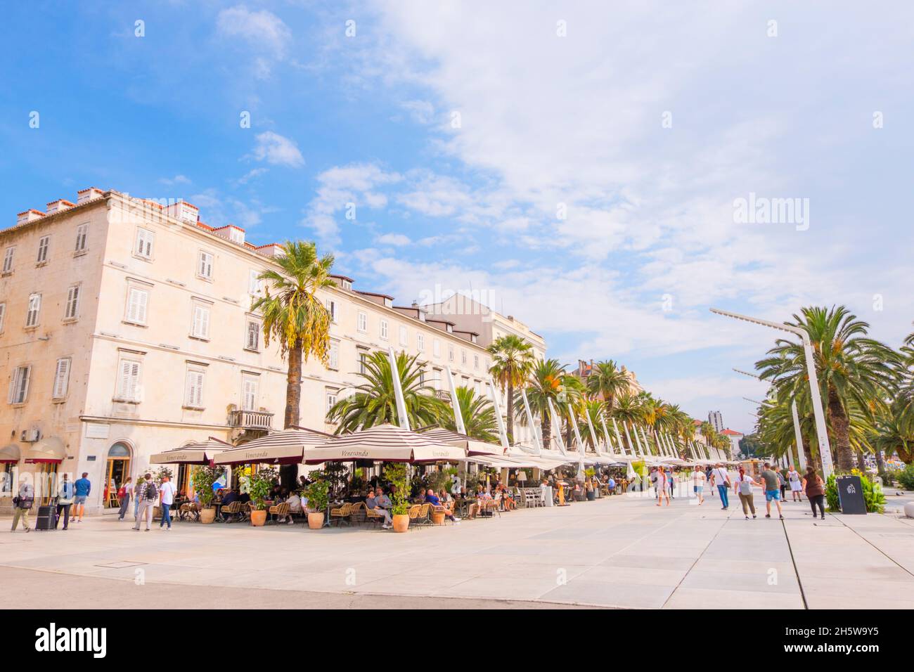 Riva, seaside promenade in the center, Split, Croatia Stock Photo
