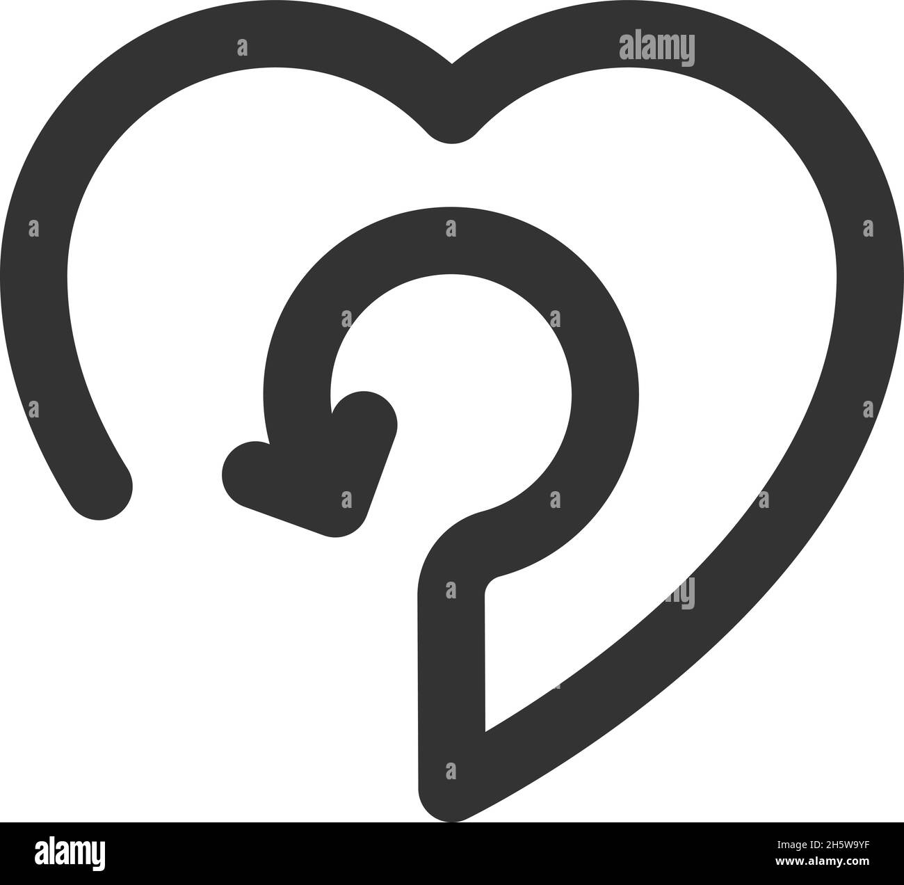 Reboot heart icon. Concept recycle love. Vector logo illustration Stock Vector