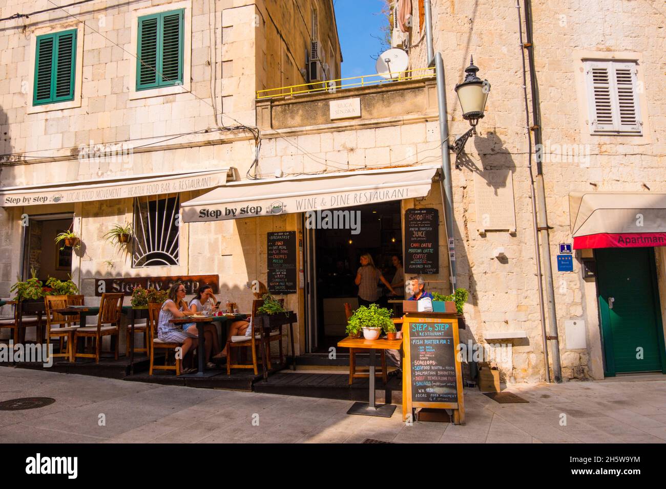 Restaurant for tourists, Varos district, Split, Croatia Stock Photo
