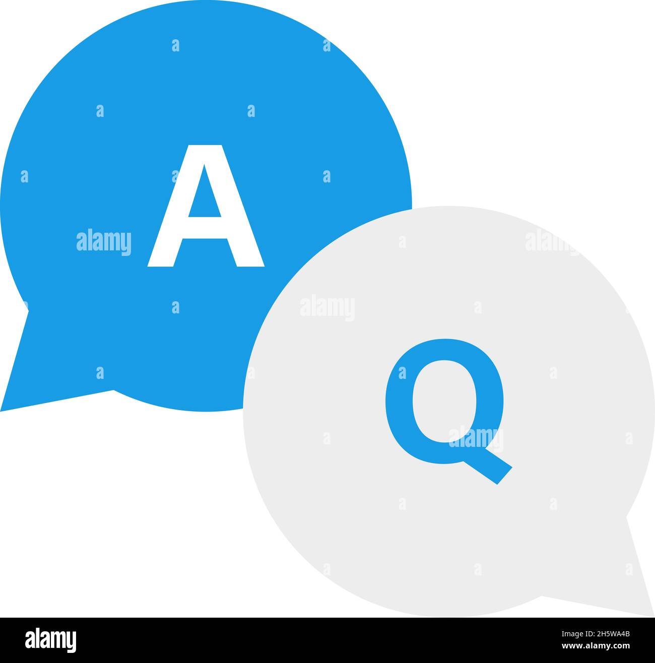 Question and answer bubble icon in flat style. Vector isolated illustration Stock Vector