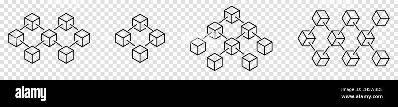 Blockchain concept icon. Vector symbols isolated on transparent ...