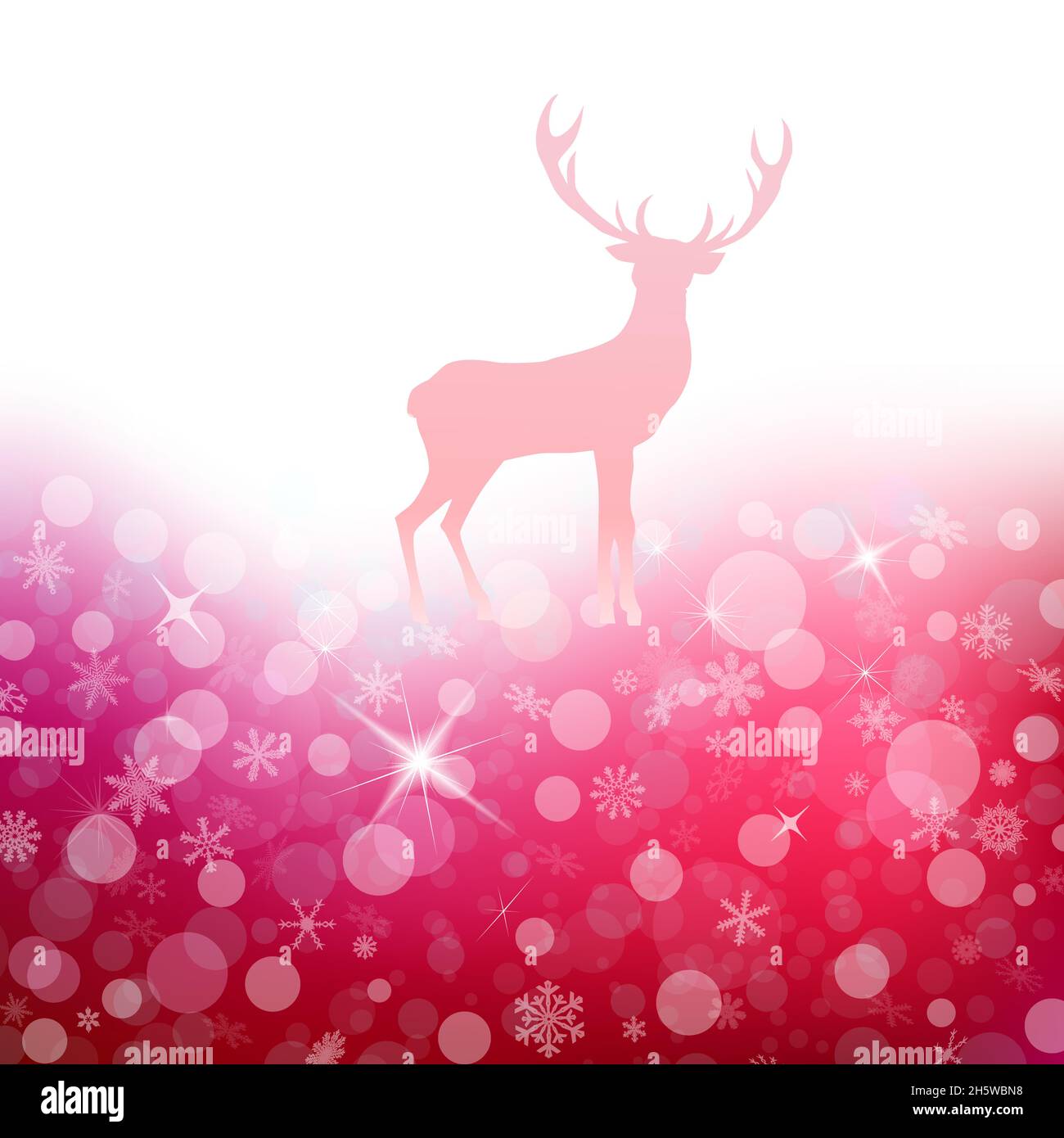 Christmas deer on a red shining background Vector illustration Stock ...