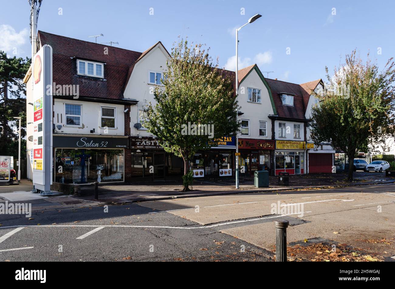 The Local Shops Along The Corbets Tey High Road In Upminster, London