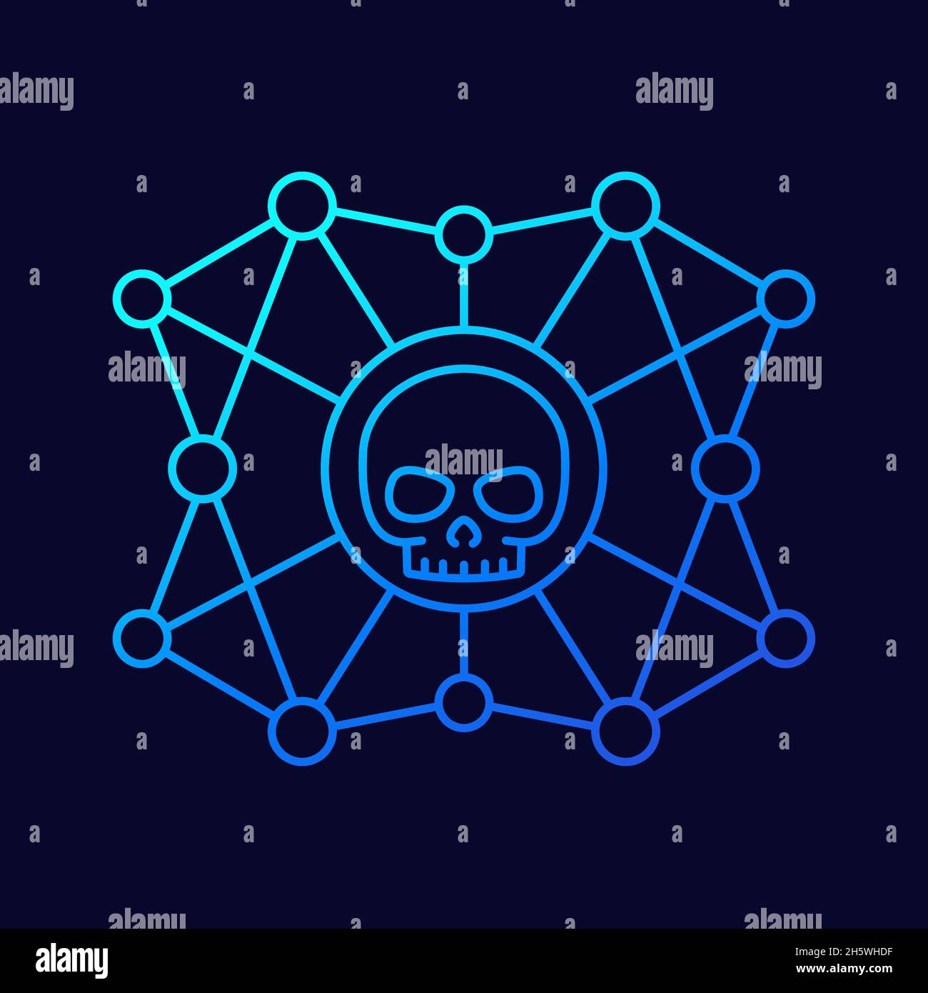 malware spread, cyber attacks line vector icon Stock Vector