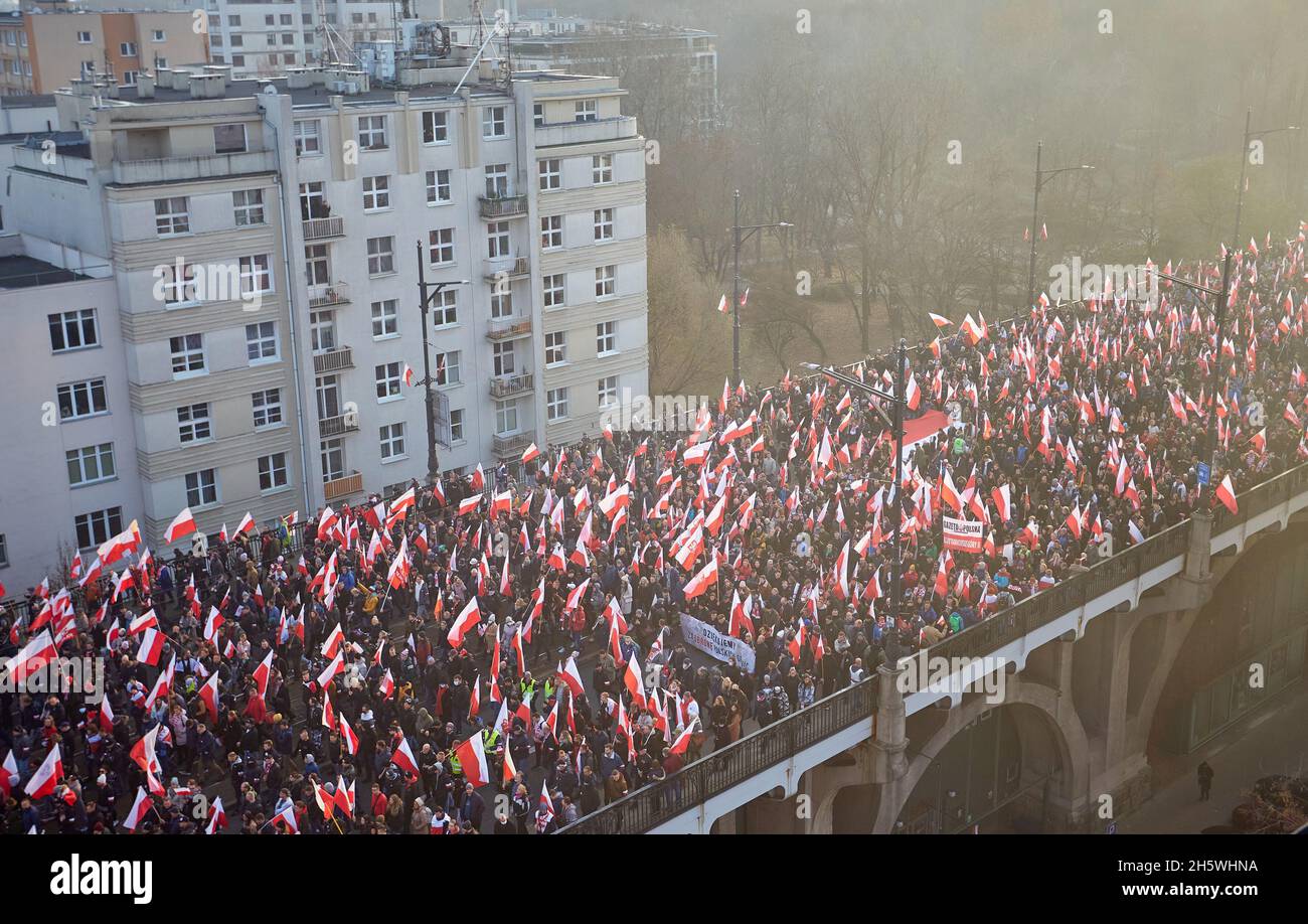 Warsaw, Mazovian, Poland. 11th Nov, 2021. Independence March in Warsaw.in the picture: (Credit Image: © Hubert Mathis/ZUMA Press Wire) Credit: ZUMA Press, Inc./Alamy Live News Stock Photo
