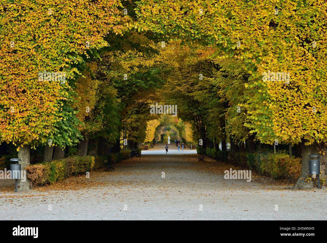 Schoenbrunn palace park on an autumn day Stock Photo