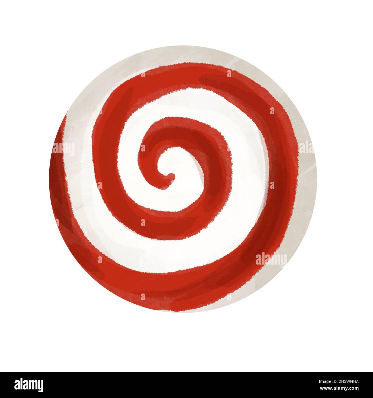 Watercolor lollipop red and white. Sweet candy isolated on a white background Stock Photo