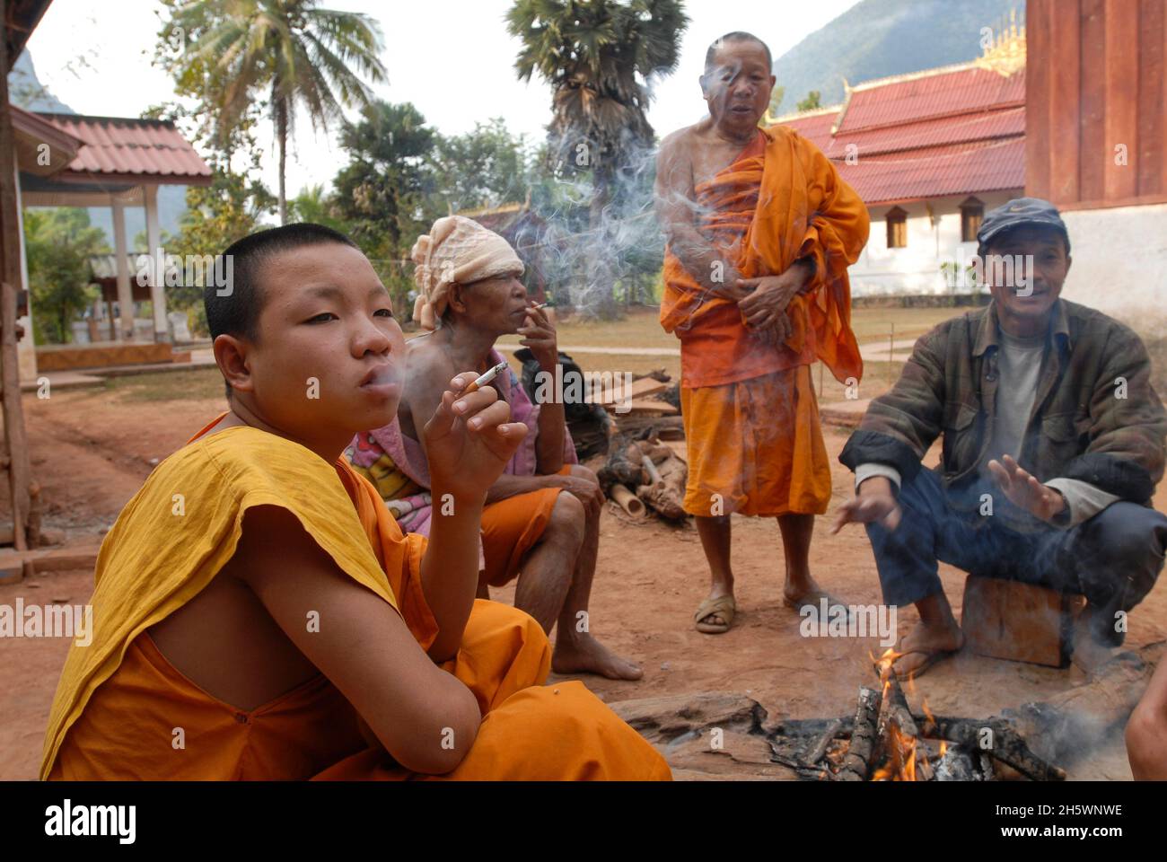 can monks smoke cigarettes Monk cigarette hi-res stock photography and images