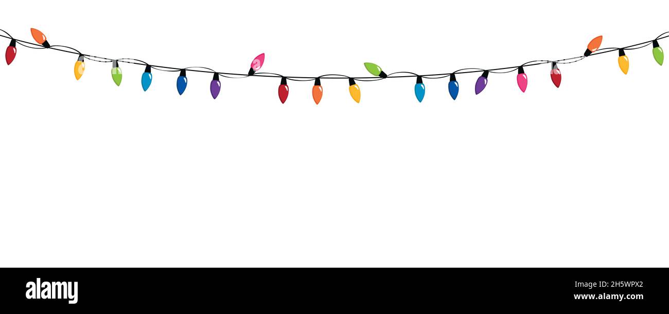 colorful fairy lights for christmas birthday and party isolated on