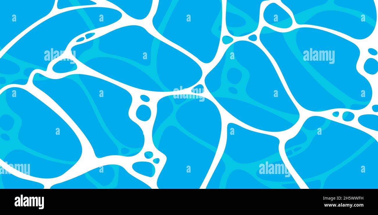 Water surface, aqua pattern flat backdrop, ocean blue lagoon background. Stock Vector
