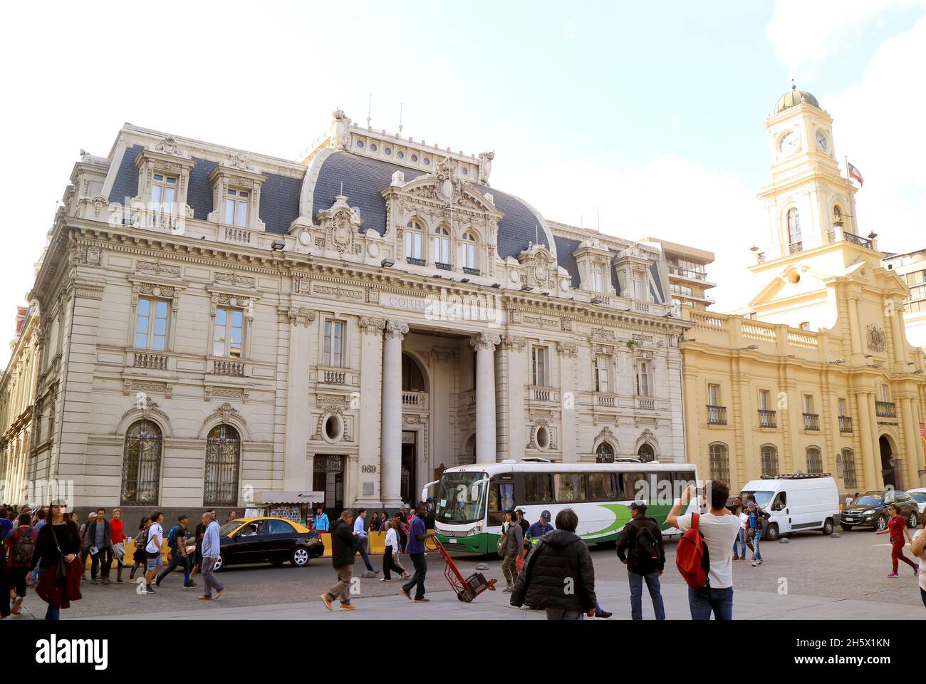 Central Post Office or Correo Central, a National Monument of Chile Located on Plaza de Armas Square, Santiago, Chile Stock Photo