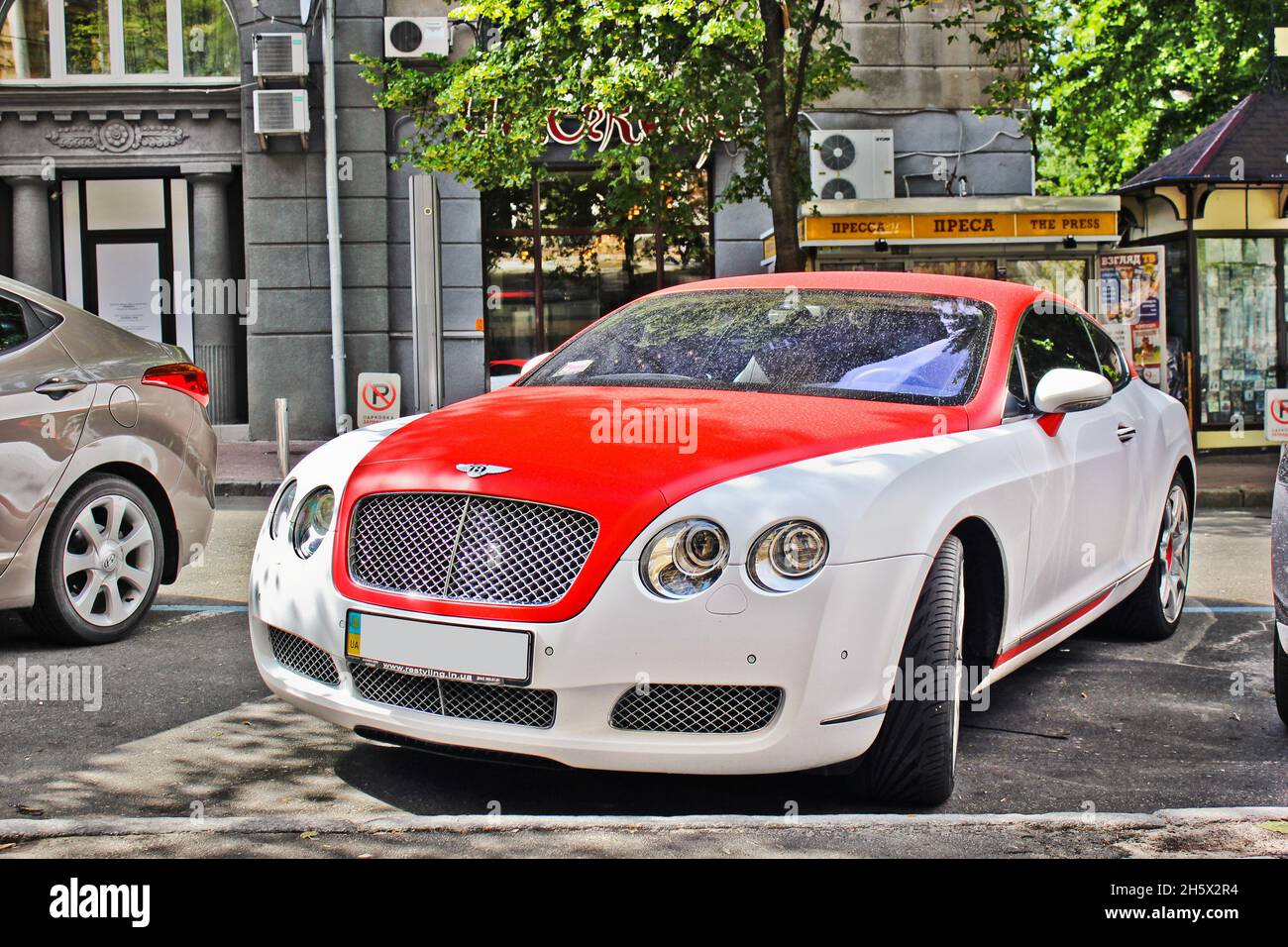 March 2, 2014; Kiev, Ukraine; Bentley Continental GT in the city Stock Photo