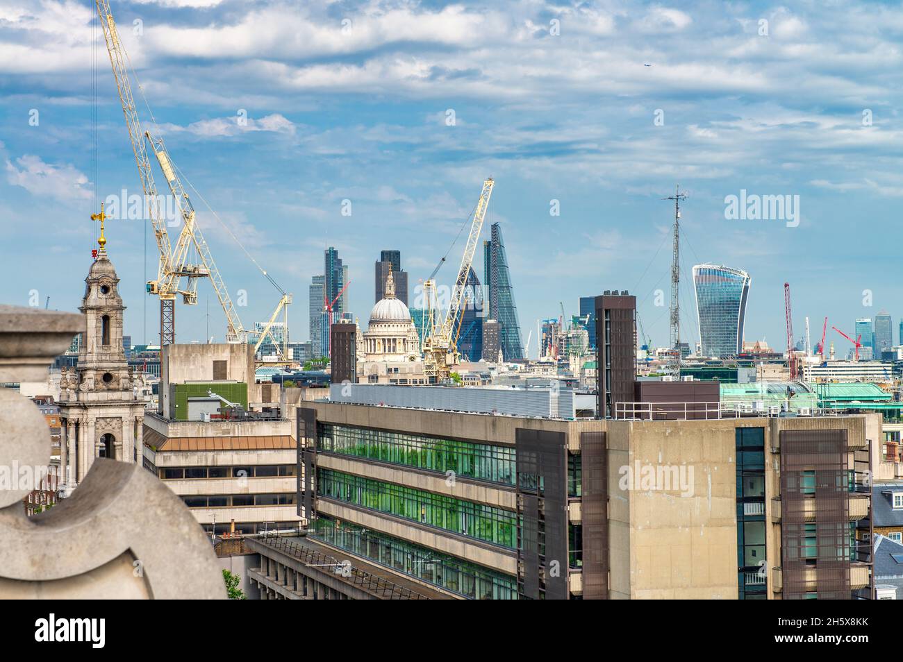 Aerial view of the city skyline from a rooftop in London, UK Stock Photo Alamy