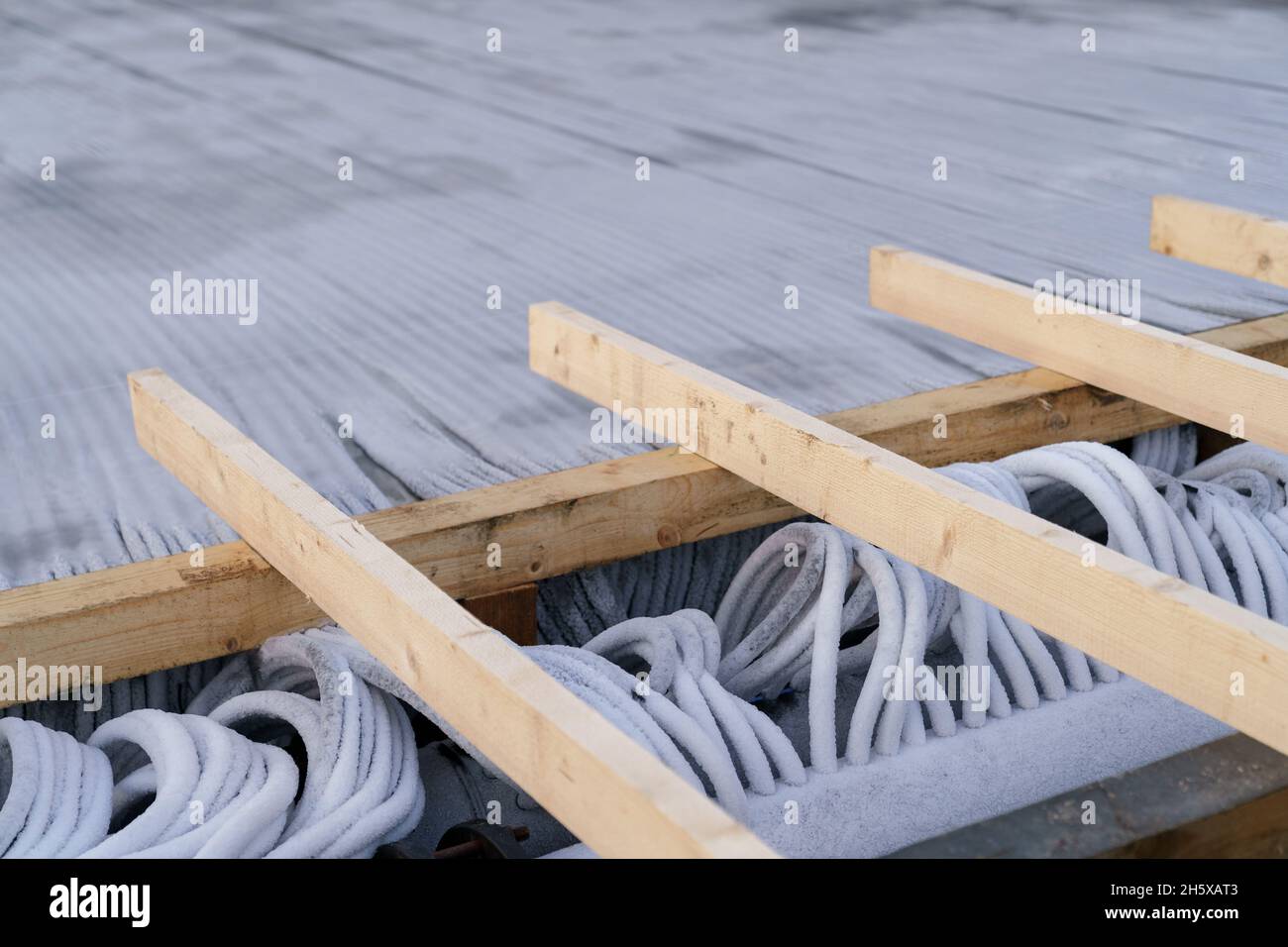 Building outdoor ice rink workflow artificial piping system surface