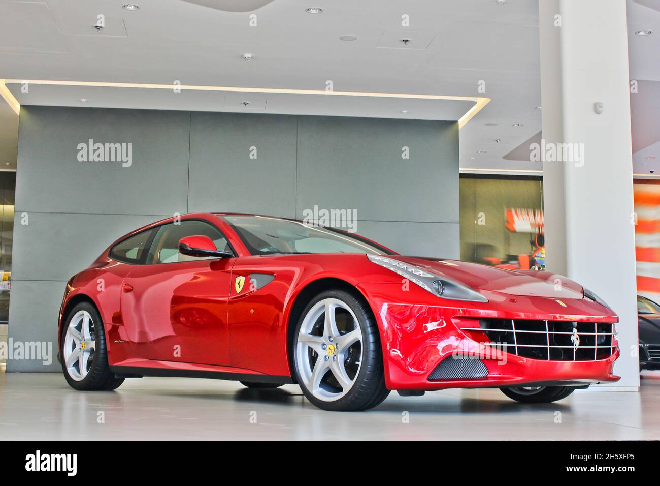 Kiev, Ukraine - August 20, 2011: Red Italian supercar Ferrari FF. Car for sale, new car, for advertising Stock Photo