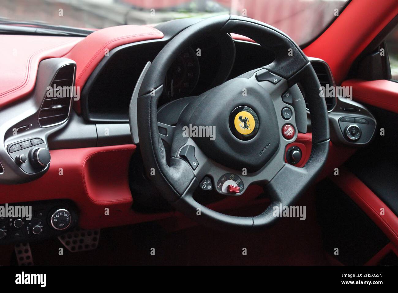 Kiev, Ukraine - October 9, 2012: Red interior Ferrari 458 Italia Stock  Photo - Alamy