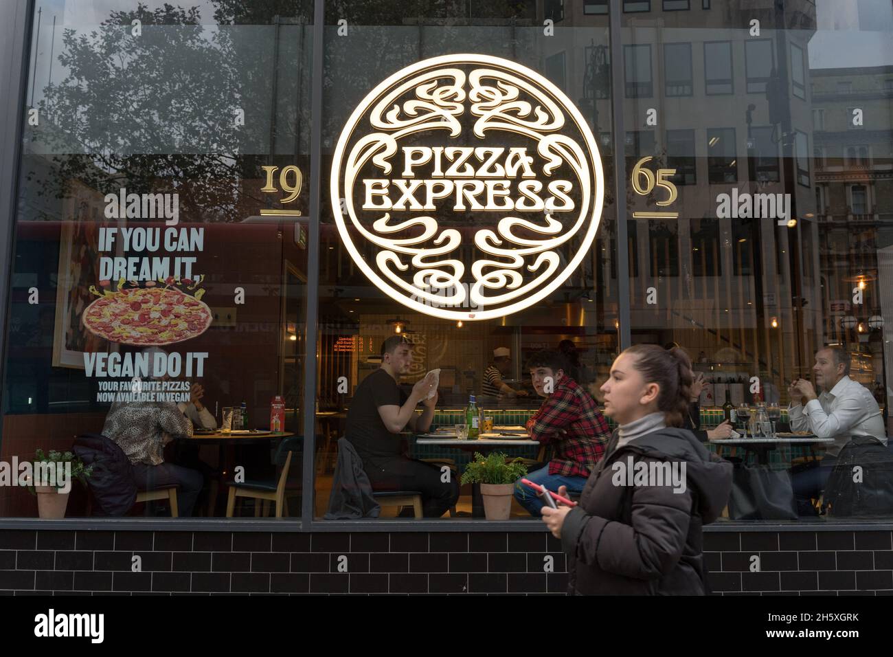 Pizza express restaurant near Trafalgar square London England UK Stock Photo