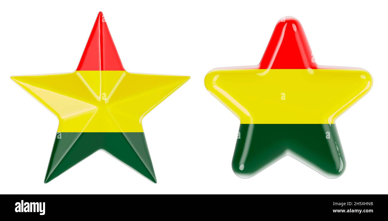 Stars with Bolivian flag, 3D rendering isolated on white background ...