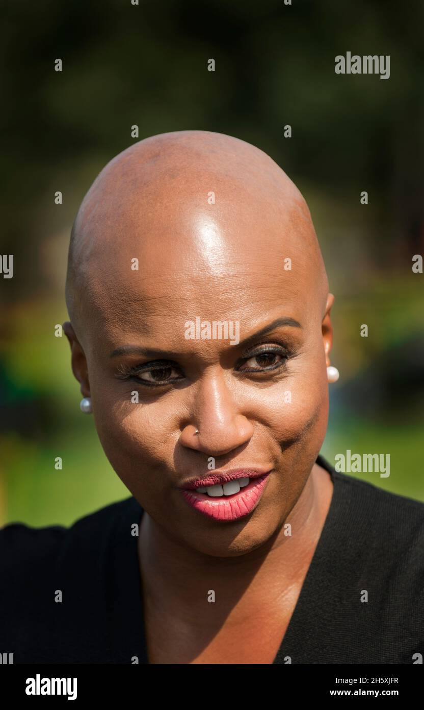 United States Congresswoman Ayanna Pressley, 7th Congressional District, U.S. State of Massachusetts.  Shown 02 Oct. 2021 in Franklin Park, Boston, MA. Stock Photo