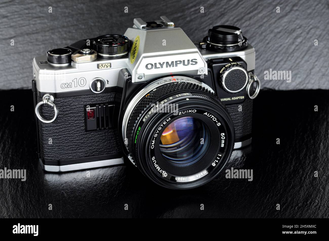 Olympus OM 10 35mm single lens reflex camera with a Zuiko 50mm autos lens fitted, the OM 10 was
