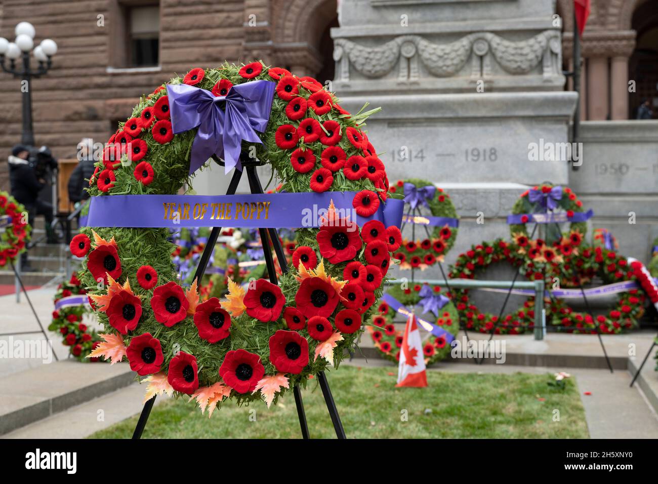 Remembrance Day Canada, Wreath, Poppy Stock Photo
