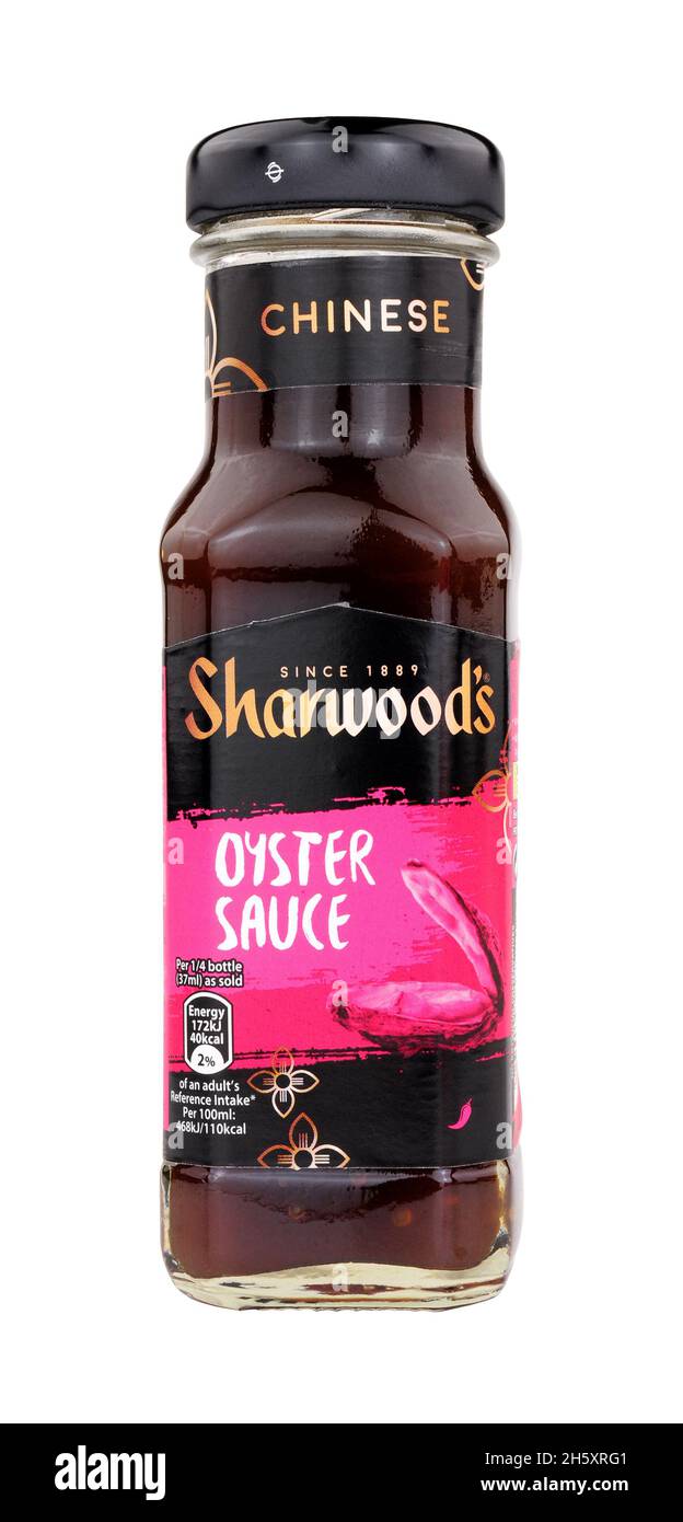 Bottle of 150ml Sharwoods real Chinese savoury oyster sauce Stock Photo