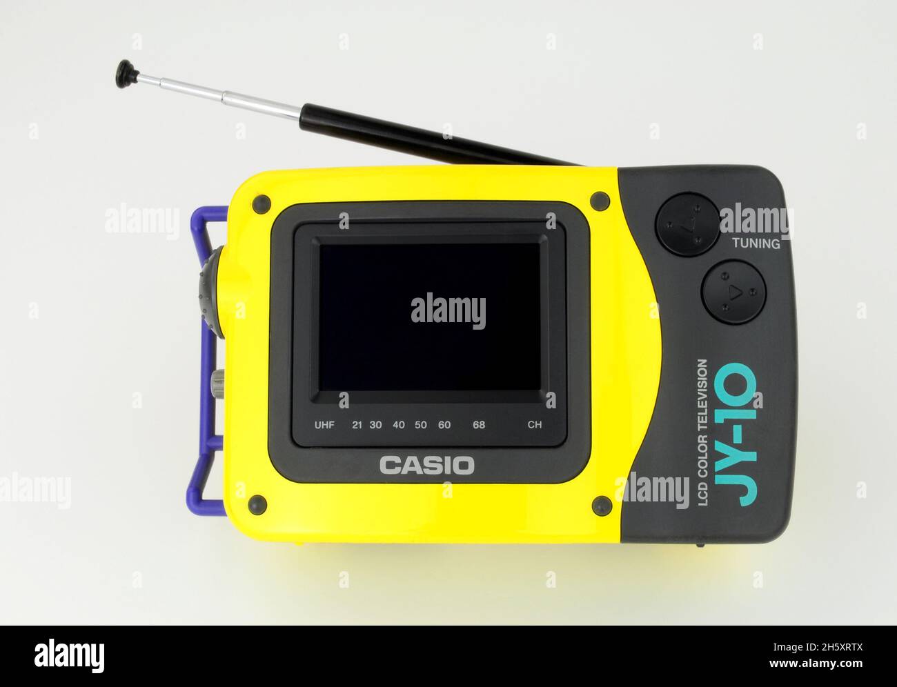 Casio JY 10 analogue colour LCD pocket television with a 2.5 inch screen  and built in extendable aerial Stock Photo - Alamy