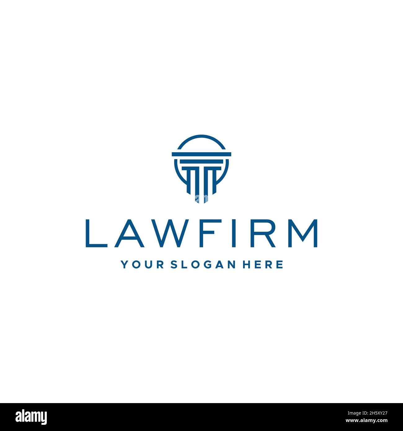 minimalist LAWFIRM pillar circle pole logo design  Stock Vector