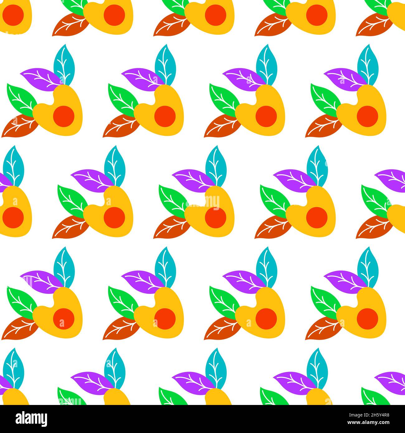 abstract fruit seamless repeat pattern Stock Vector