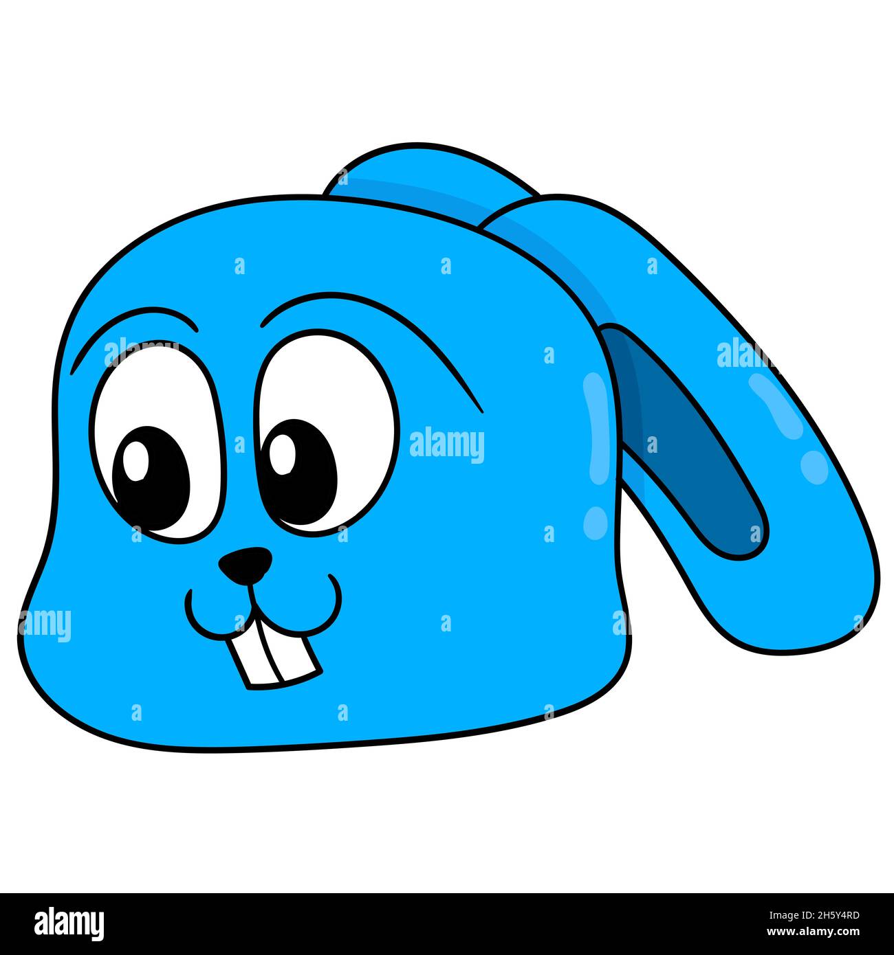 cute blue plain faced bunny head Stock Vector Image & Art Alamy