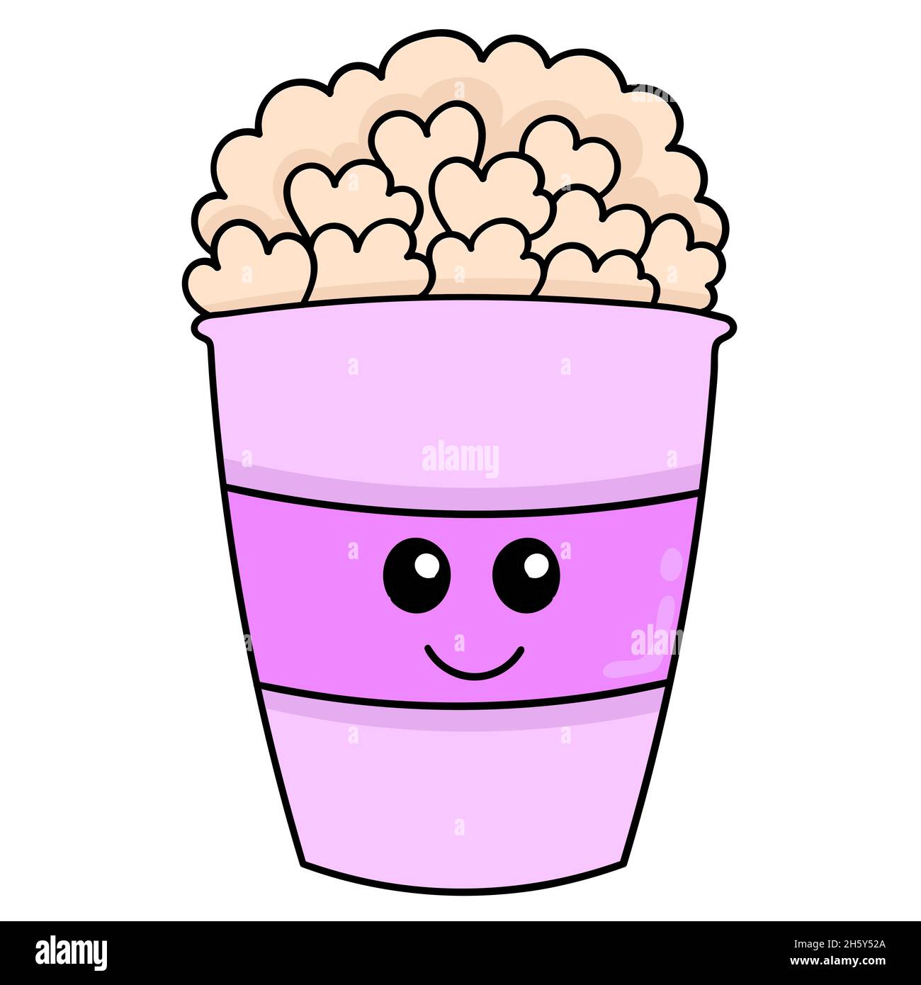 big glass full of popcorn Stock Vector