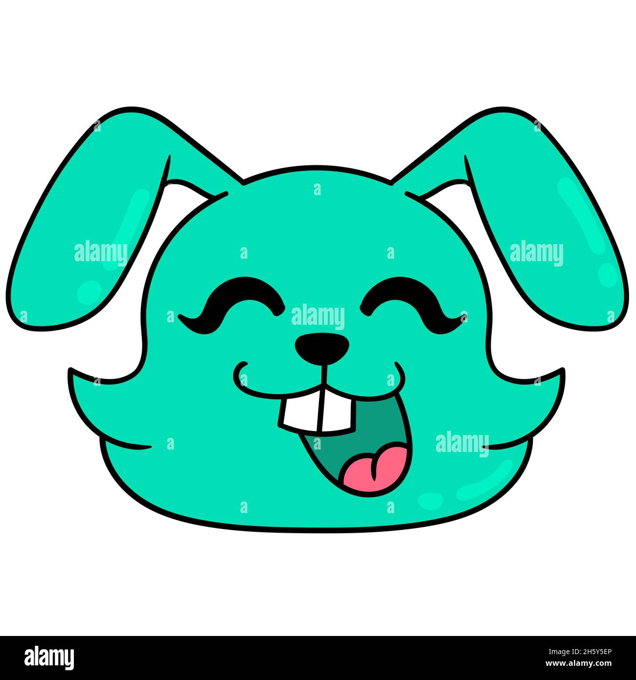 cute green easter bunny head laughing Stock Vector Image & Art Alamy