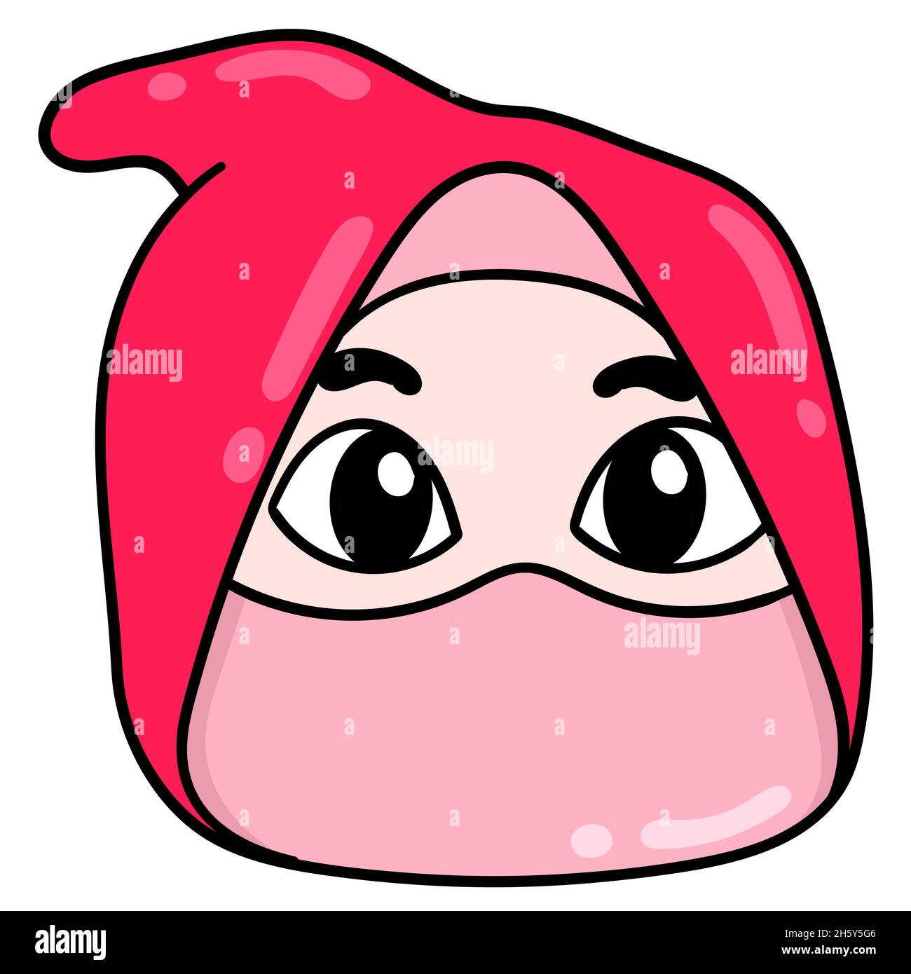 pink ninja head Stock Vector